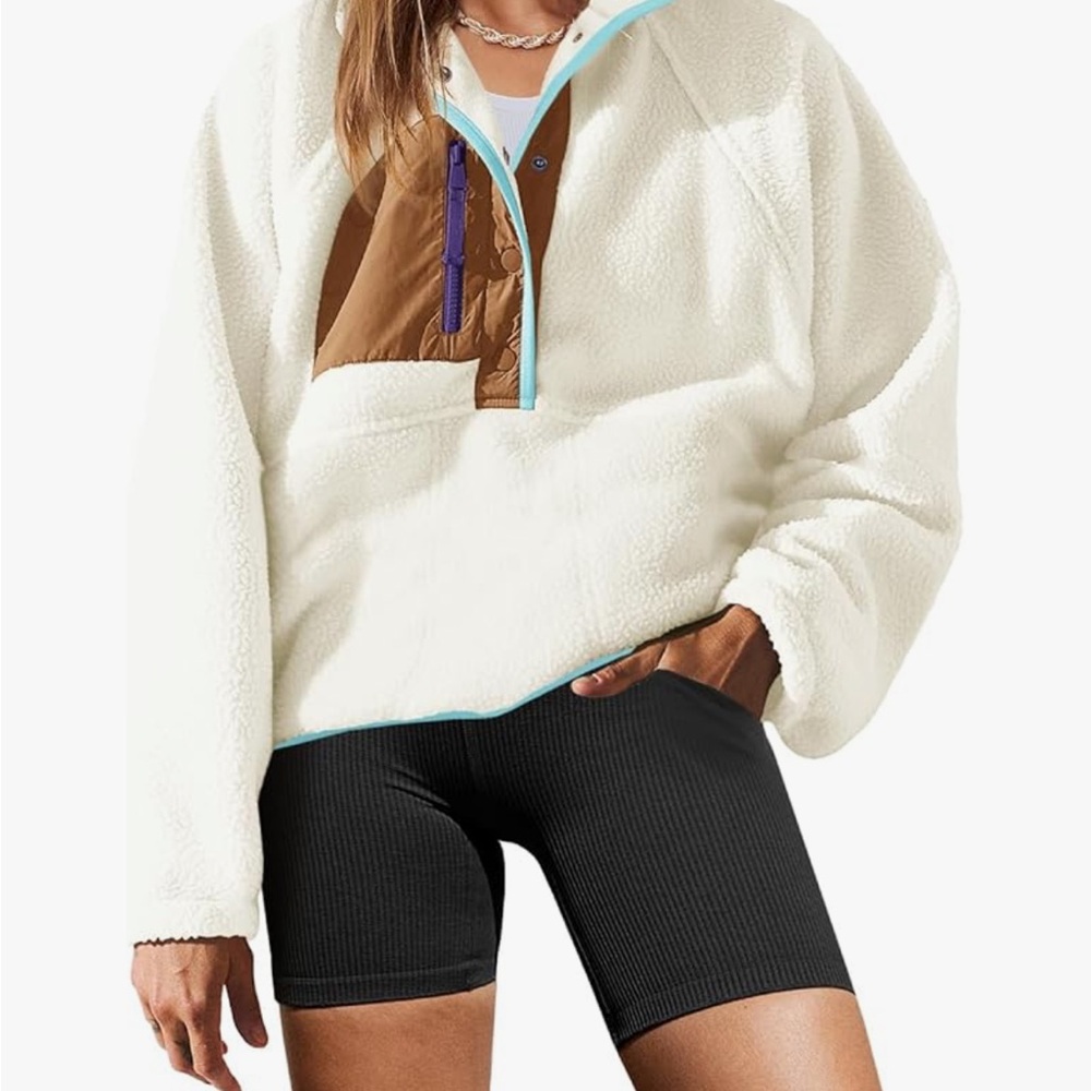 Womens Fuzzy Fleece Pullover